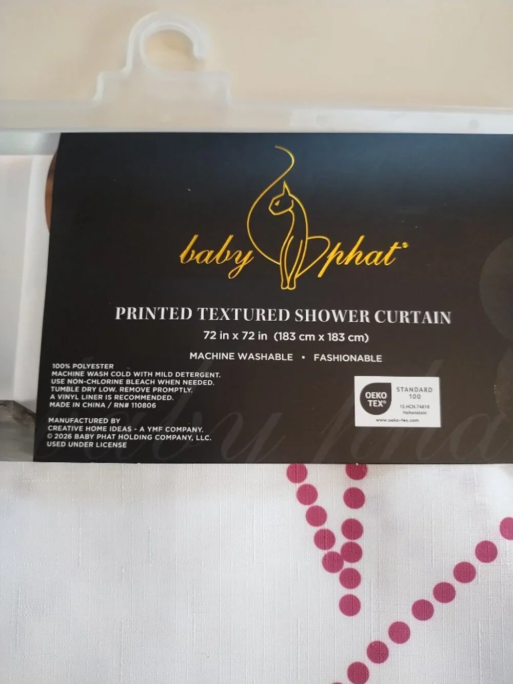 Baby phat shower curtain